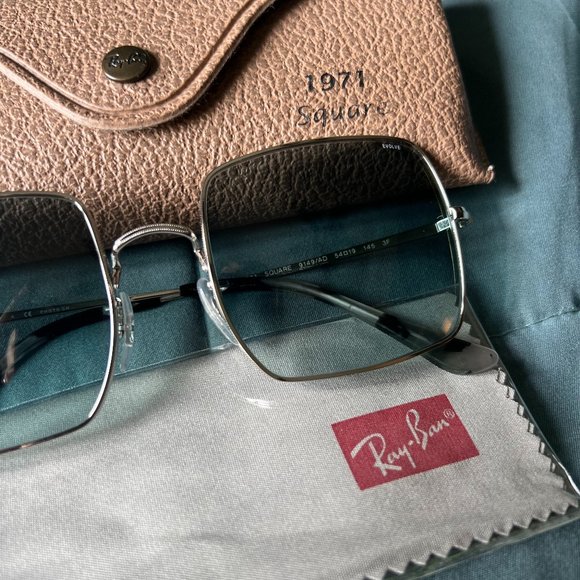 Ray Ban Square 1971 Washed Evolve Light Blue Photochromic Unisex Sunglasses